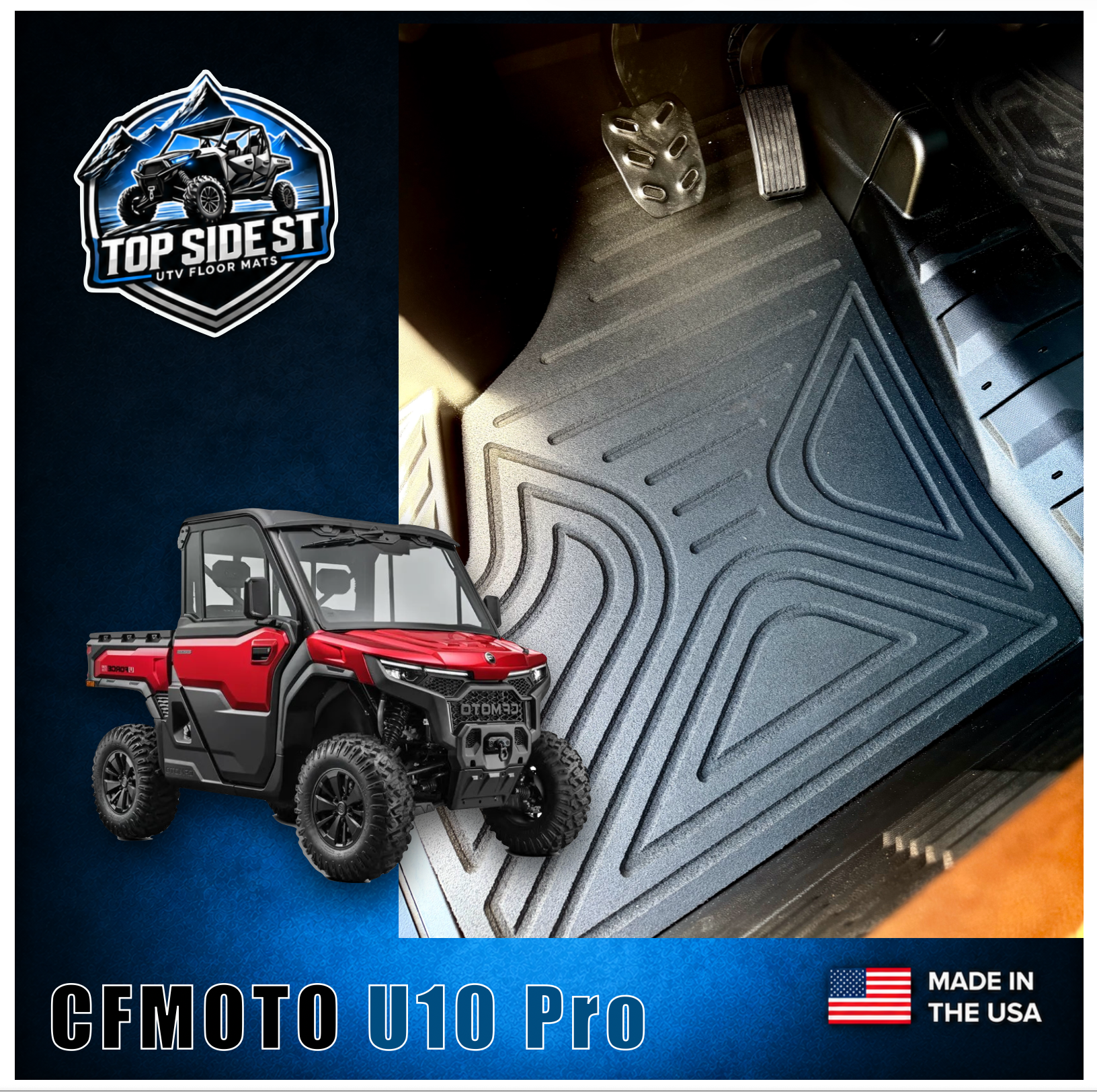 CFMOTO U10 PRO & XL Highland HD 9mm Rubber Mats (2025 - current)