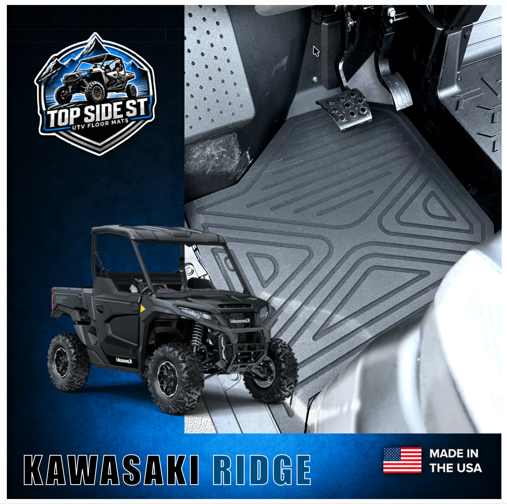 Kawasaki RiDGE HD 9mm Rubber Mats (2024 - current)