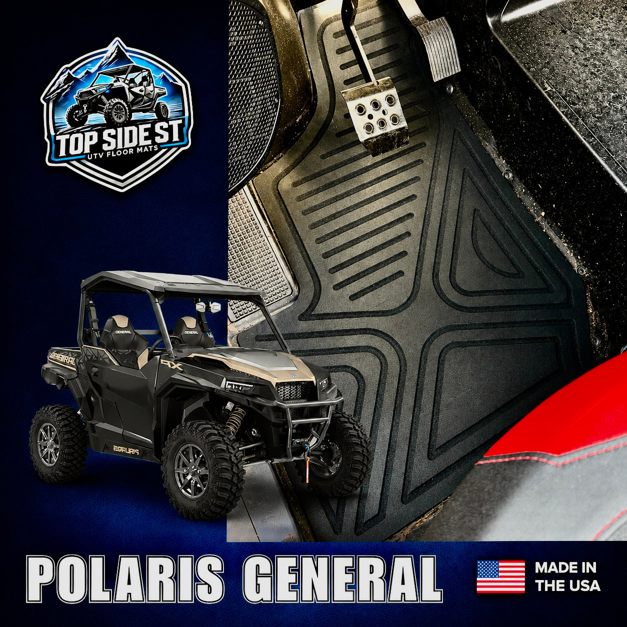 Polaris General XP1000 HD 9mm Rubber Mats (2019 - current)
