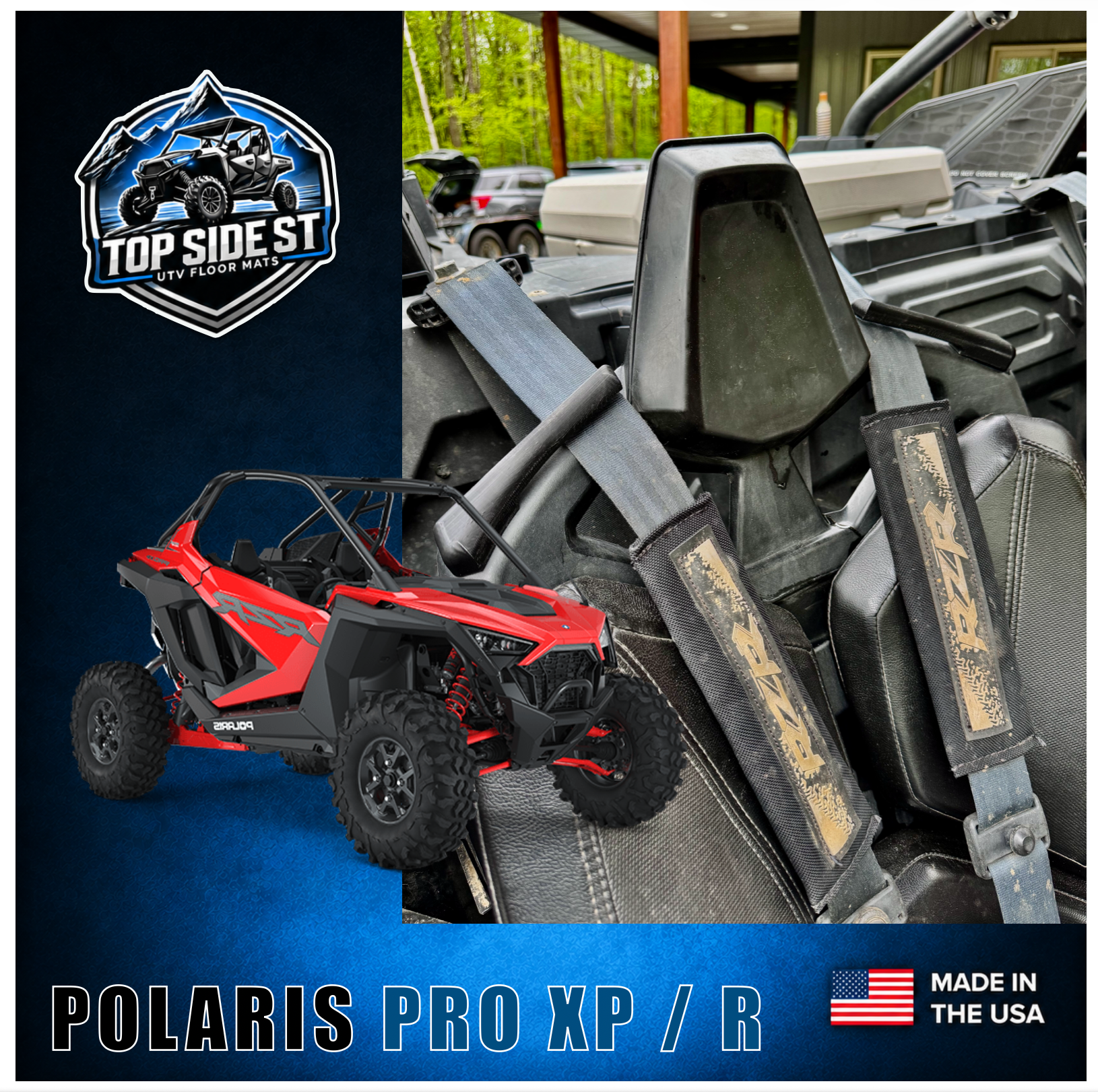 Polaris Pro XP / R seat belt retainers (2019 - 2025)