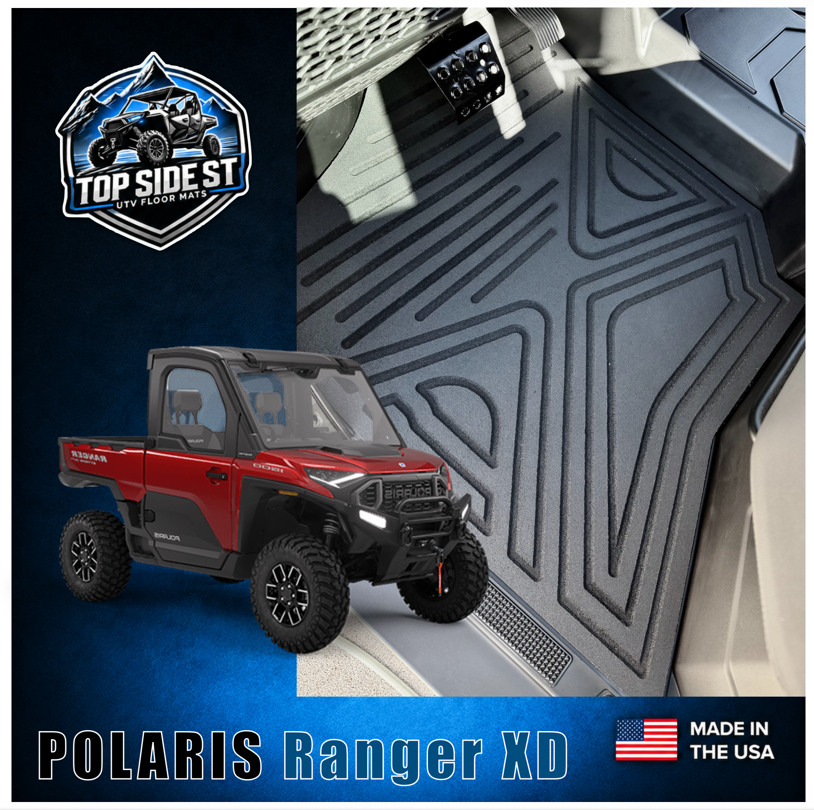 Polaris Ranger 1500XD HD 9mm Rubber Mats (2024 - Current)