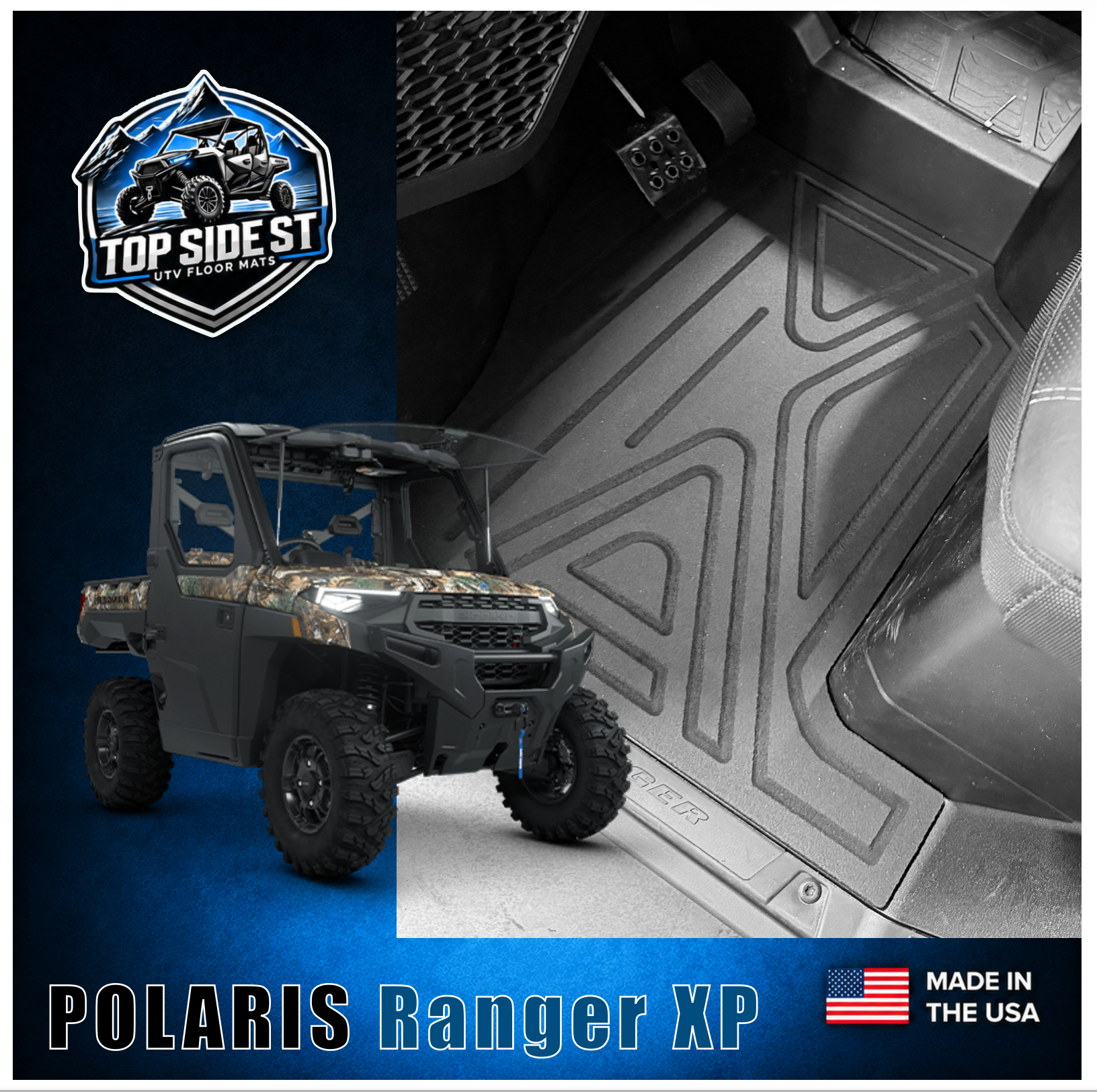 Polaris Ranger XP1000 HD 9mm Rubber Mats (2018 to current)